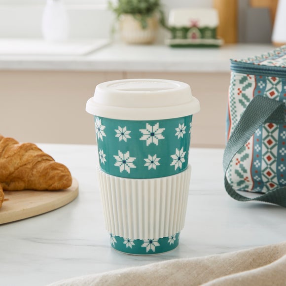 Ceramic Apline Print Coffee Cup