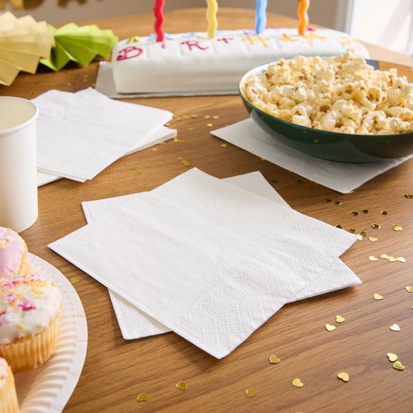 View Pack Of 50 White Paper Napkins View Pack Of 50 White Paper Napkins