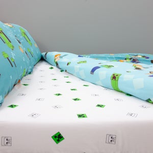Minecraft Grids Fitted Sheet