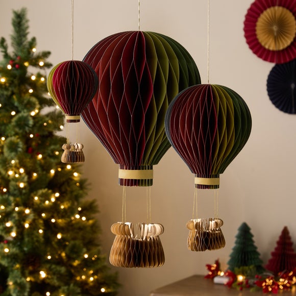 Set of 3 Paper Hot Air Balloons
