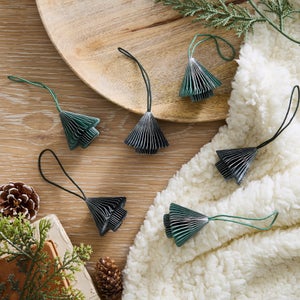 Set Of 6 Mini Paper Tree Decorations