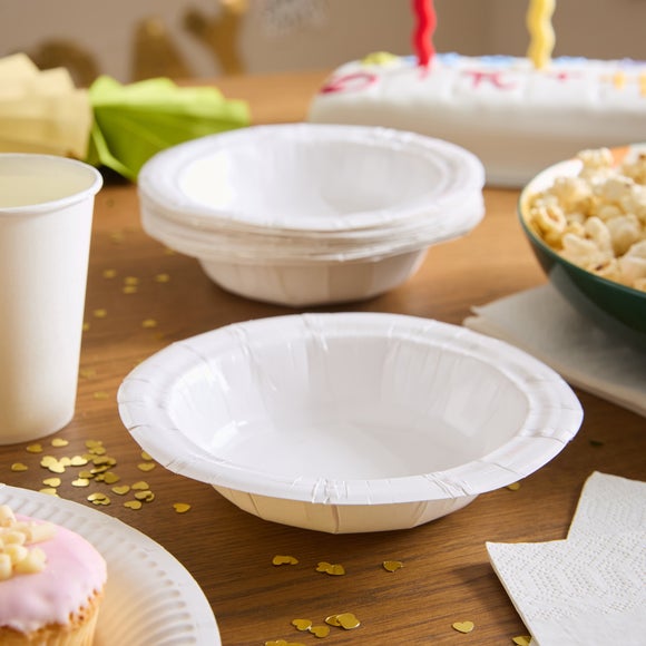 Pack of 25 White Paper Bowls