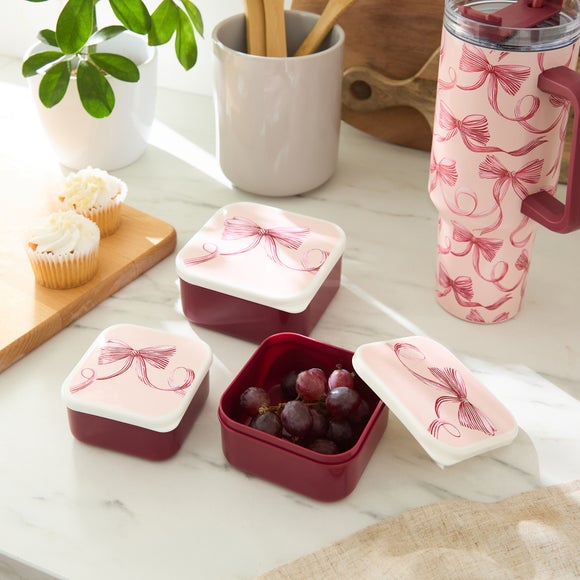 Set of 3 Bow Snack Boxes
