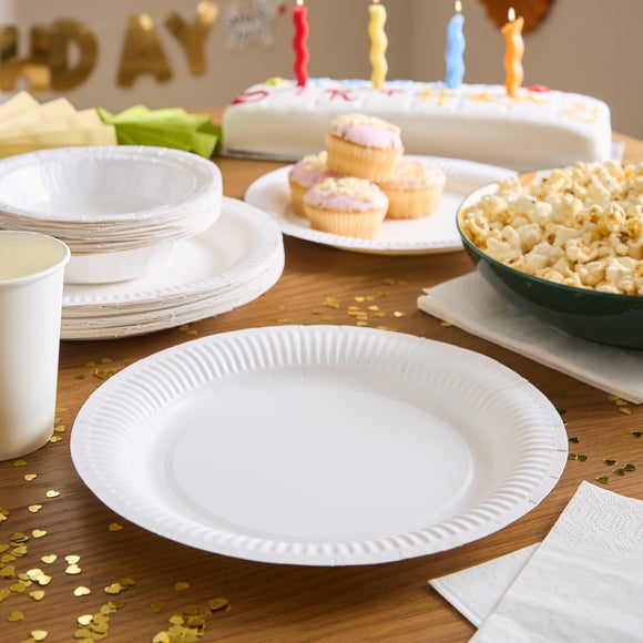 Pack of 50 White Paper Plates
