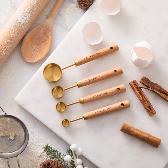 View Set Of 4 Gold Measuring Spoons View Set Of 4 Gold Measuring Spoons