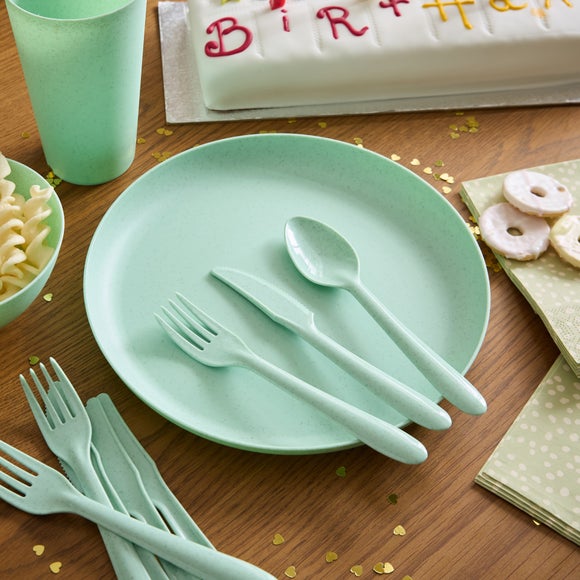 Set of 24 Speckle Plastic Cutlery