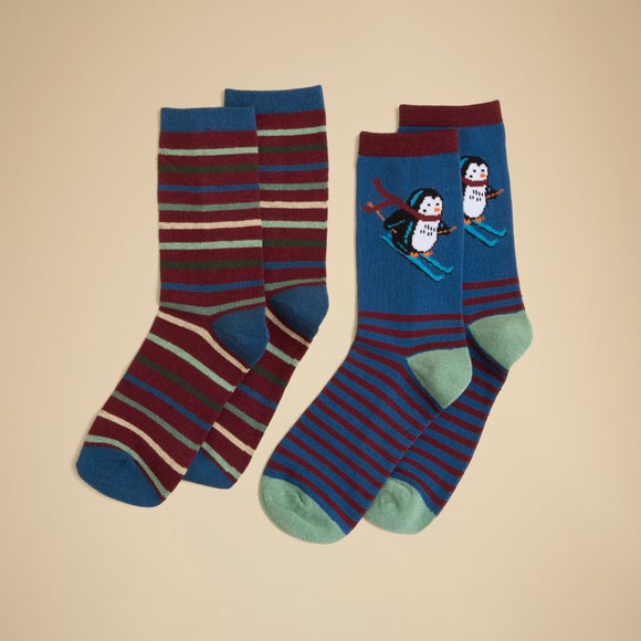 Set of 2 Penguin Cotton Socks