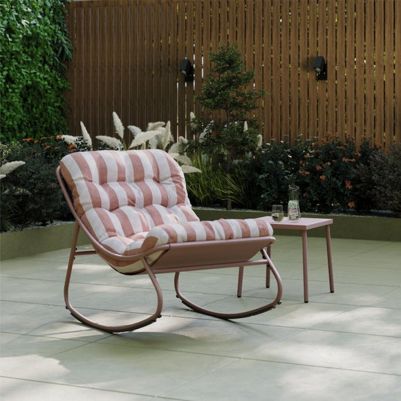 View Rocking Chair With Striped Cushion View Rocking Chair With Striped Cushion