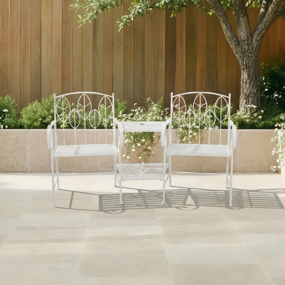 Rustic Leaf Metal Companion Seat Set