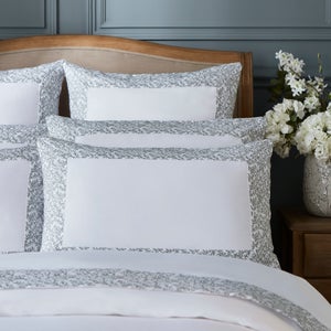 Dorma Elmley Embroidered 100 Cotton Sateen Standard Pillowcase Pair