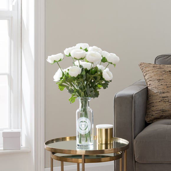 Artificial White Ranunculus Spray