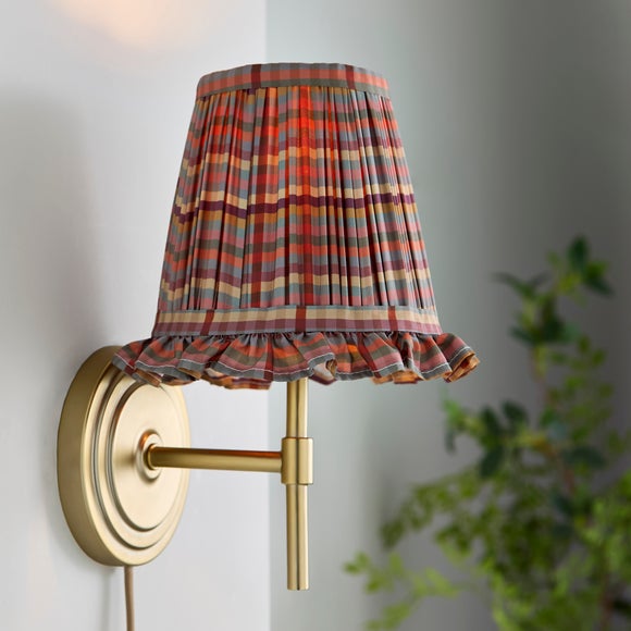 Autumn Check Ruffle Candle Shade