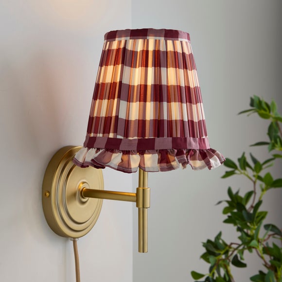 Ruffle Check Easy Fit Lamp Shade