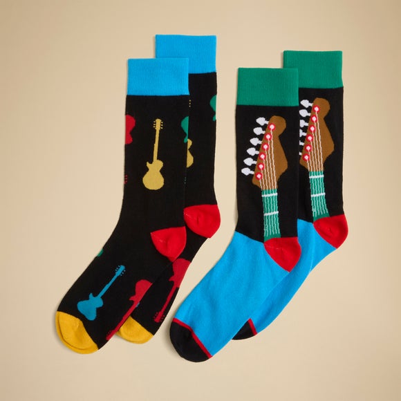 Set of 2 Guitar Cotton Socks