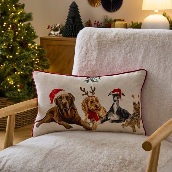 Festive Dogs Rectangle Cushion