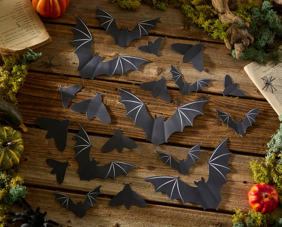 Pack of 20 Paper Bats and Moths Stickers