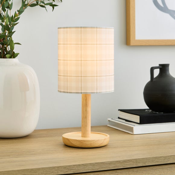 Aria Wooden Check Table Lamp