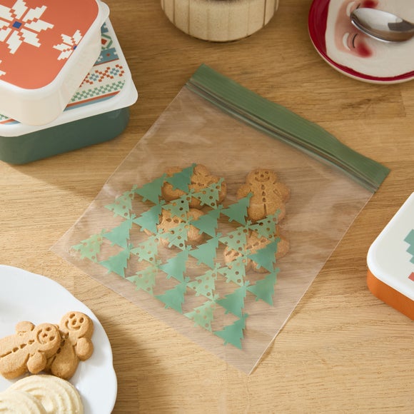 Pack of 25 Christmas Trees Zip Lock Bags, 1L