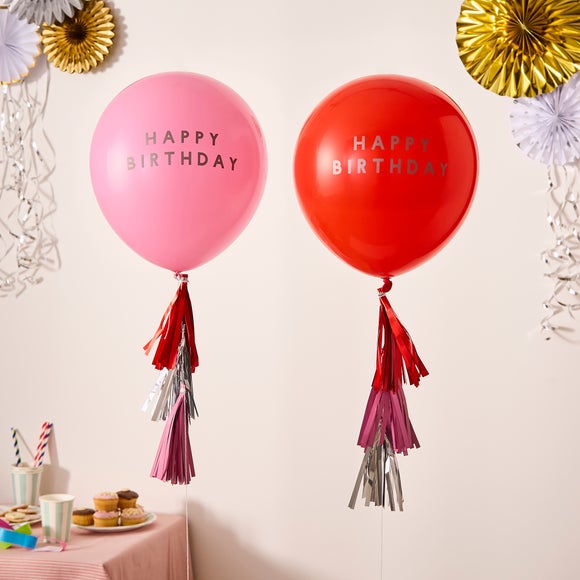 Pack of 2 Happy Birthday Tassel Balloons