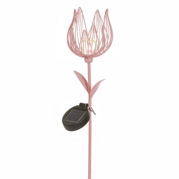 Large Solar Metal Flower Garden Stake