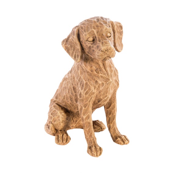 Wood Cut‑Effect Sitting Labrador Garden Ornament