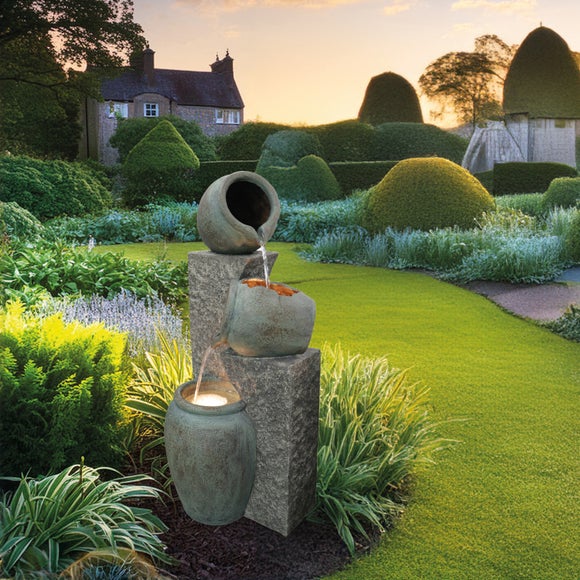 Ceramic Cascading Pots Water Feature