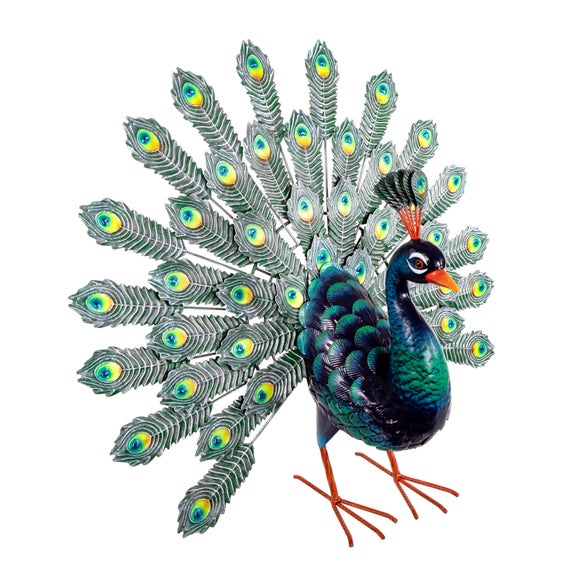 Open‑Tail Metal Peacock Garden Ornament