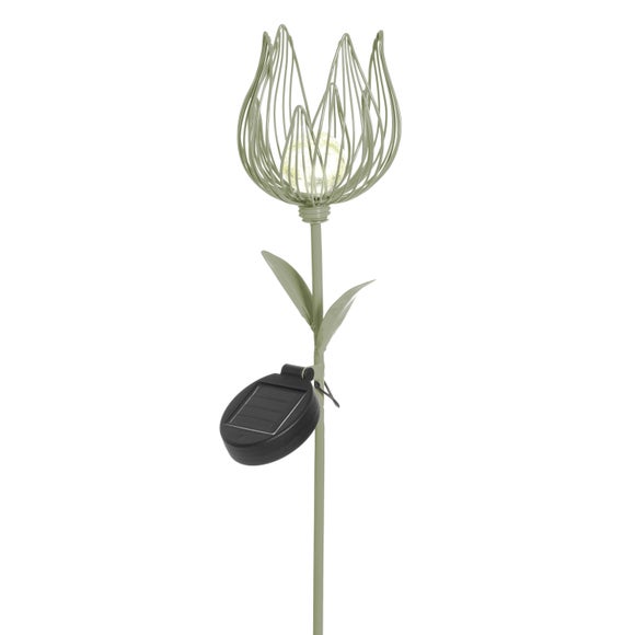 Large Solar Metal Flower Garden Stake