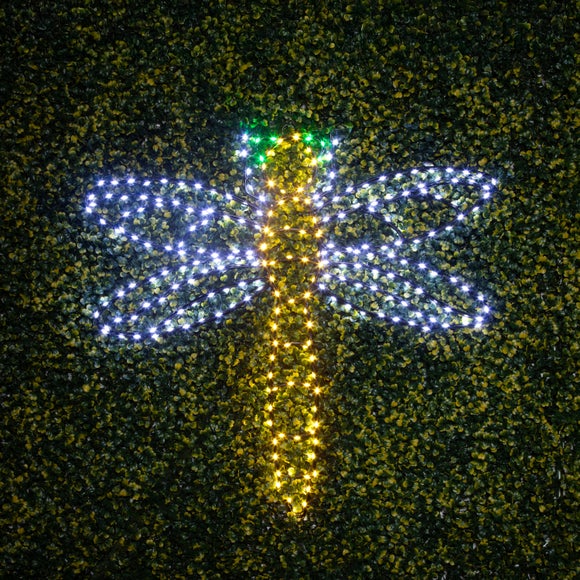 Lit Dragonfly Garden Motif