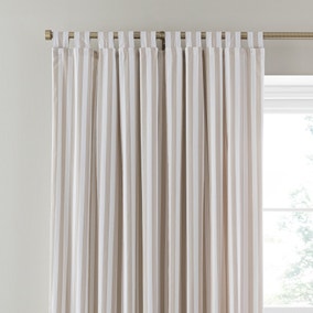 Durham Stripe 100% Cotton Tab Top Curtains