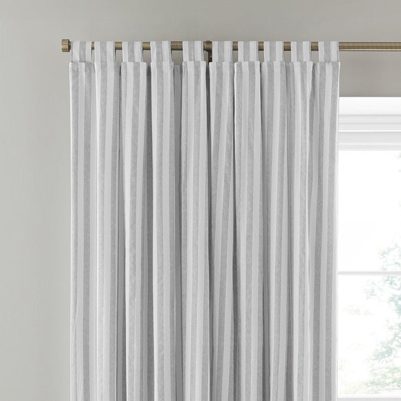 Durham Textured Stripe 100% Cotton Tab Top Curtains