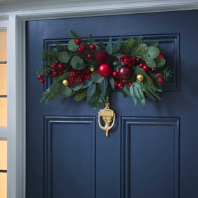 Artificial Red Bauble Door Swag