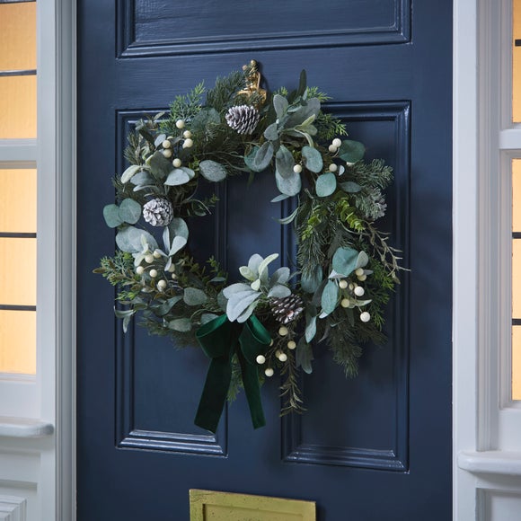 Artificial Eucalyptus & White Berry Wreath