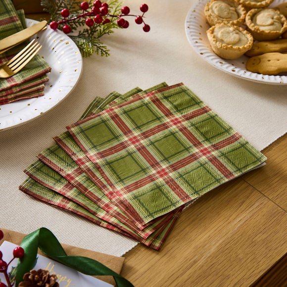Pack of 20 Tartan Paper Napkins