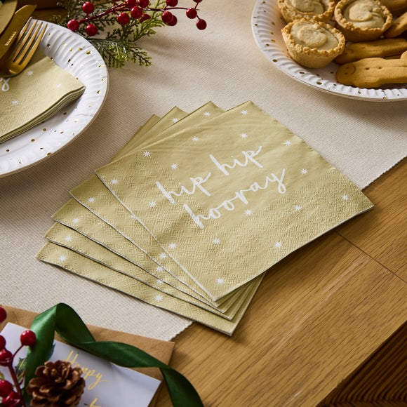 Pack of 20 Hip Hip Hooray Paper Napkins