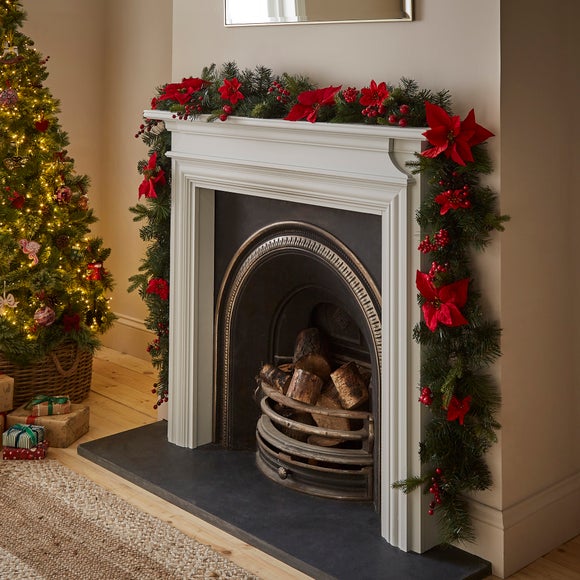 360cm Artificial Poinsettia Garland