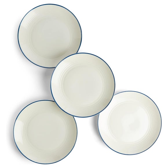 Royal Doulton Gordon Ramsay Maze Denim Line Set of 4 Dinner Plates