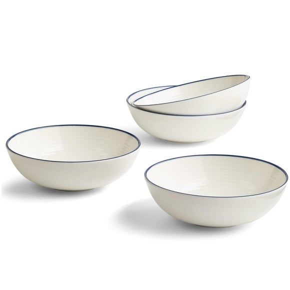 Royal Doulton Gordon Ramsay Maze Denim Line Set of 4 Cereal Bowls