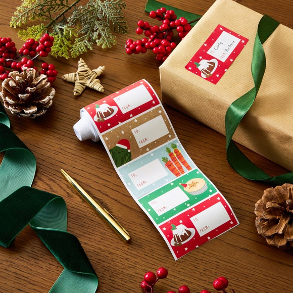 Festive Foodies Gift Tag Sticker Roll