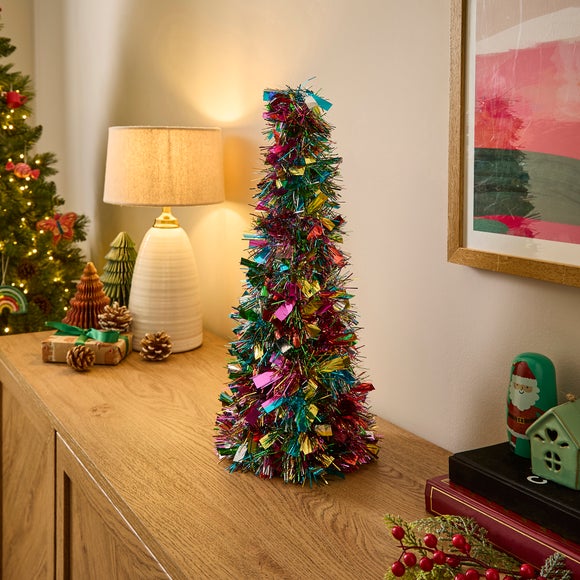 45cm Artificial Multicoloured Tinsel Tree