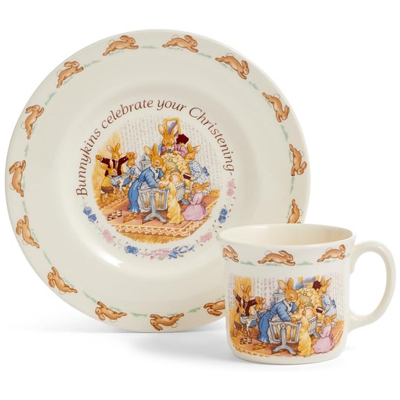 Royal Doulton Bunnykins Christening Plate and Mug Set