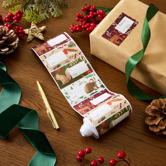 Woodland Animals Gift Tag Sticker Roll