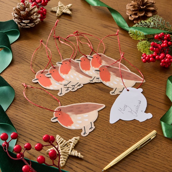 Pack of 8 Robin Gift Tags