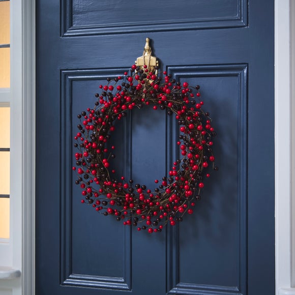 Artificial Red & Burgundy Berry Wreath