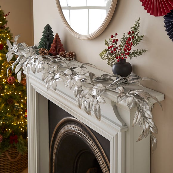 180cm Artificial Silver Leaves Garland