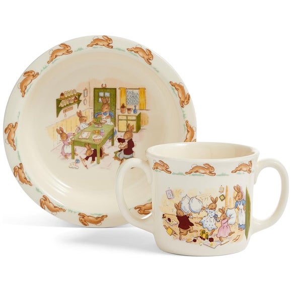 View Royal Doulton Bunnykins Bowl And 2-handle Mug Set View Royal Doulton Bunnykins Bowl And 2-handle Mug Set