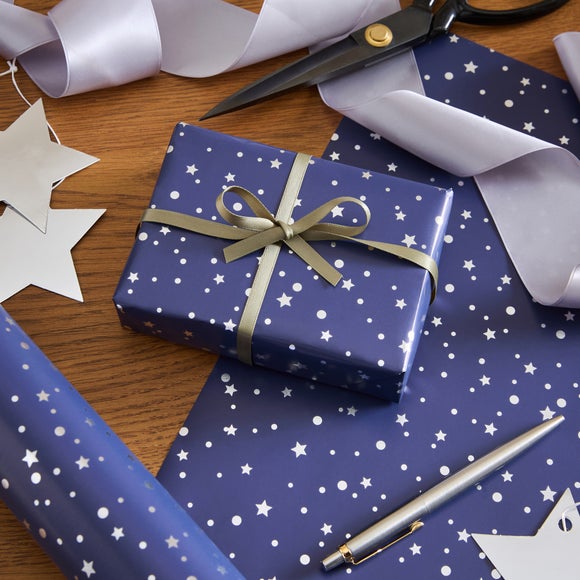 3m Navy & Silver Foil Wrapping Paper