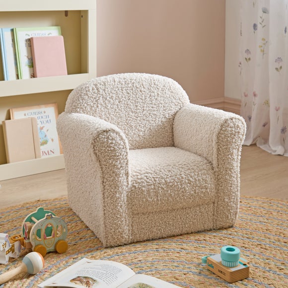 Kids Cream Sherpa Tub Armchair