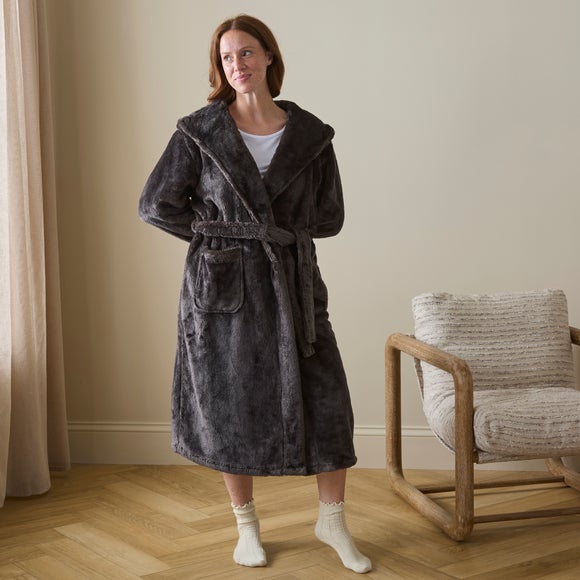Ladies Silky Fleece Bathrobe