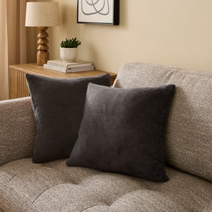 Set Of 2 Fleece Square Cushion Covers